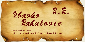 Ubavko Rakulović vizit kartica
